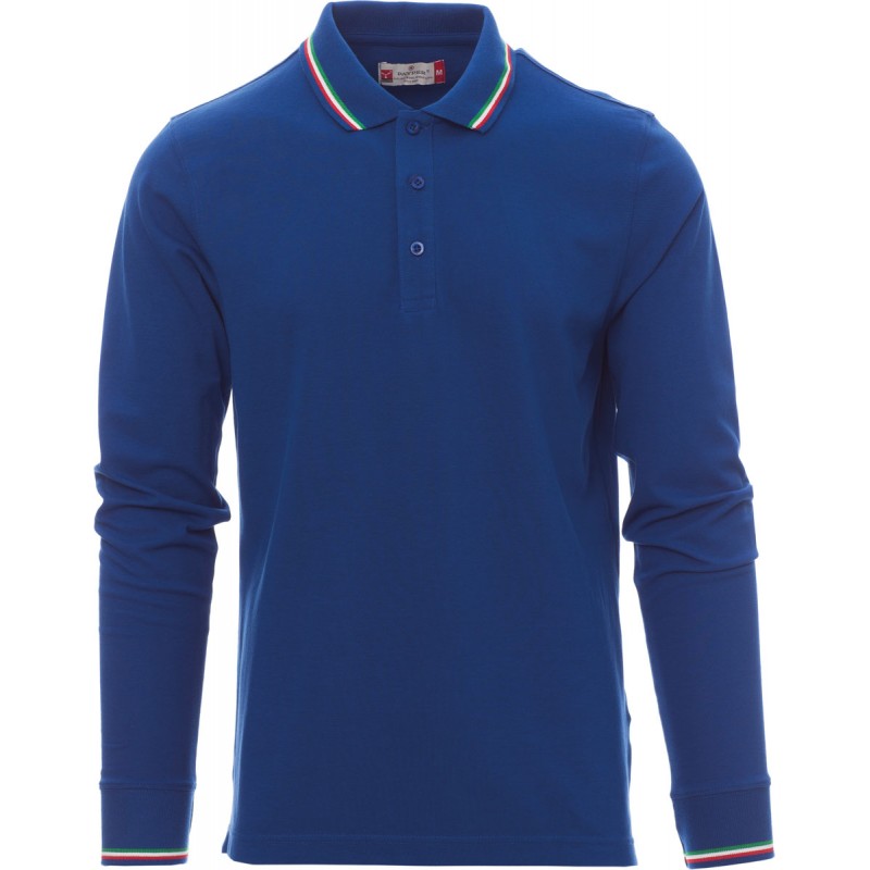 Aviazione - Polo manica lunga in cotone unisex - blu royal