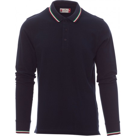 Aviazione - Polo manica lunga in cotone unisex - blu navy