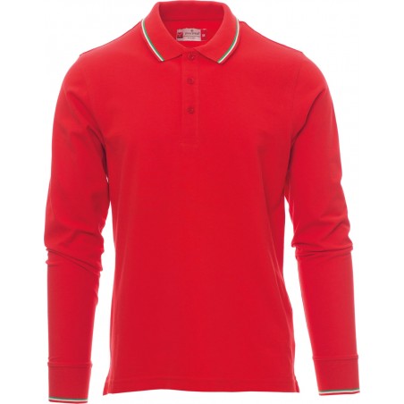 Aviazione - Polo manica lunga in cotone unisex - rosso