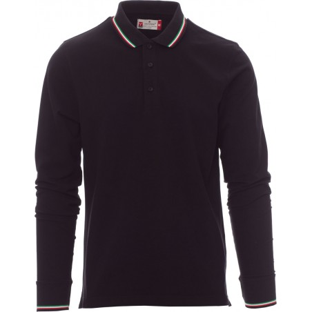 Aviazione - Polo manica lunga in cotone unisex - nero