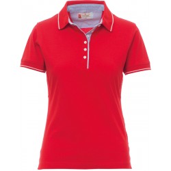 Leeds - Polo manica corta in cotone donna - rosso