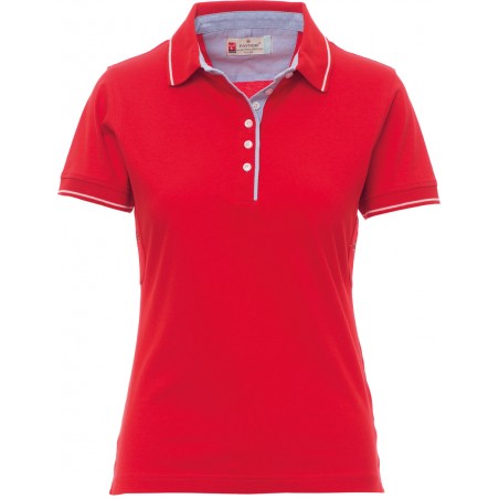 Leeds - Polo manica corta in cotone donna - rosso