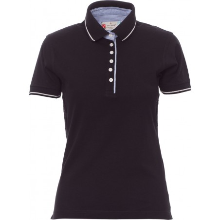 Leeds - Polo manica corta in cotone donna - nero