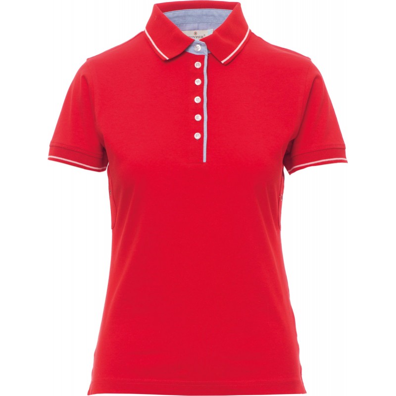 Leeds - Polo manica corta in cotone donna - rosso