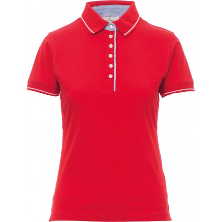 Leeds - Polo manica corta in cotone donna - rosso