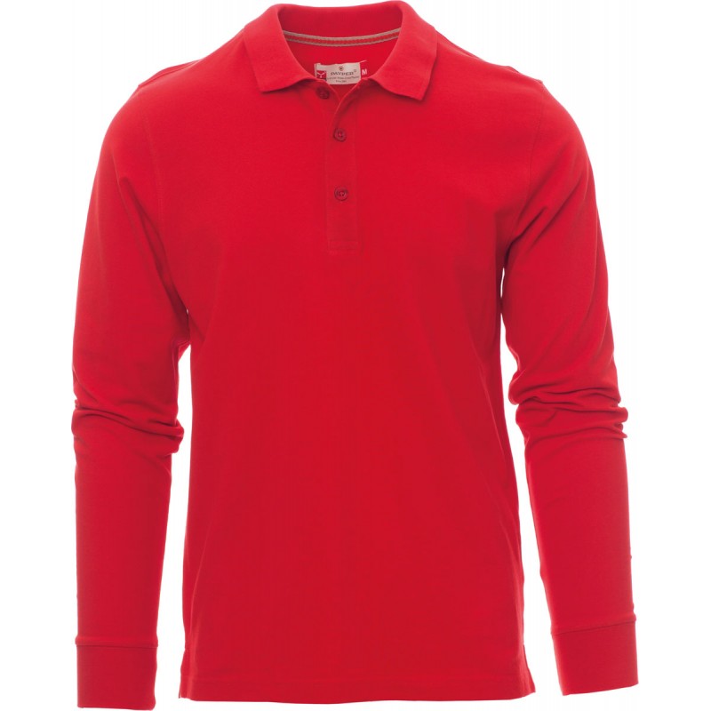 Florence - Polo manica lunga in cotone - rosso