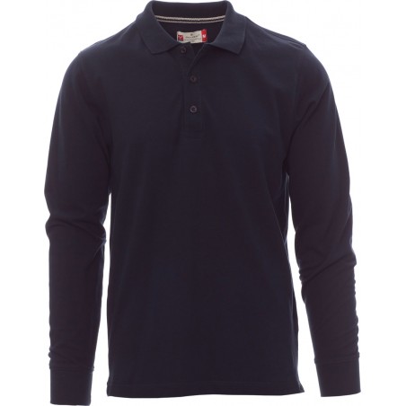 Florence - Polo manica lunga in cotone - blu navy