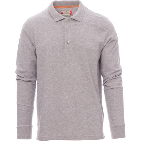 Florence Melange - Polo manica lunga in cotone - grigio melange