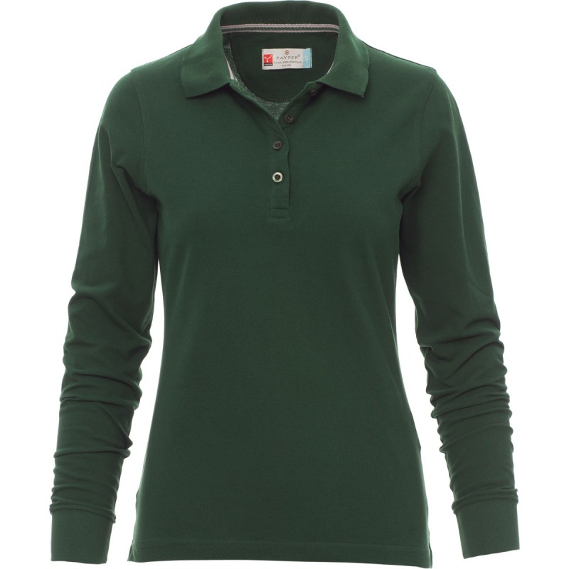 Florence Lady - Polo manica lunga in cotone donna - verde