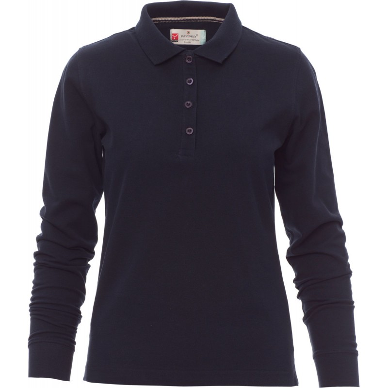 Florence Lady - Polo manica lunga in cotone donna - blu navy