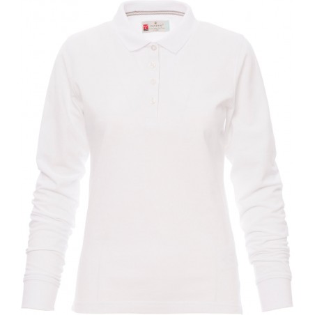 Florence Lady - Polo manica lunga in cotone donna - bianco