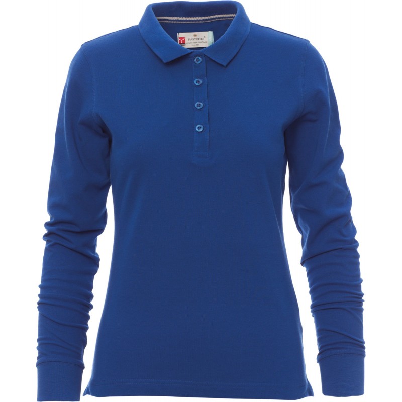 Florence Lady - Polo manica lunga in cotone donna - blu royal