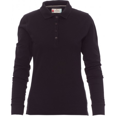 Florence Lady - Polo manica lunga in cotone donna - nero