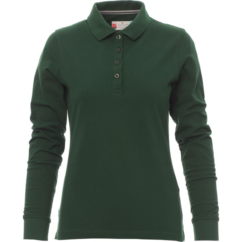 Florence Lady - Polo manica lunga in cotone donna - verde