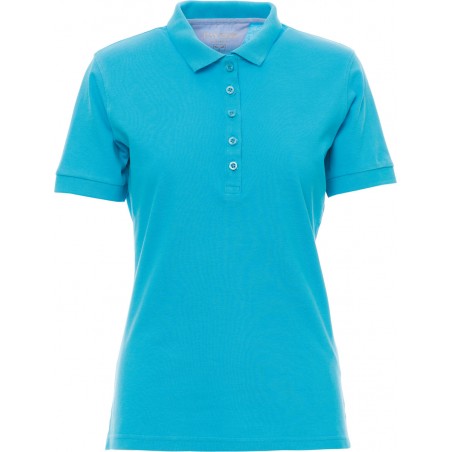 Glamour - Polo manica corta in cotone donna - blu atollo