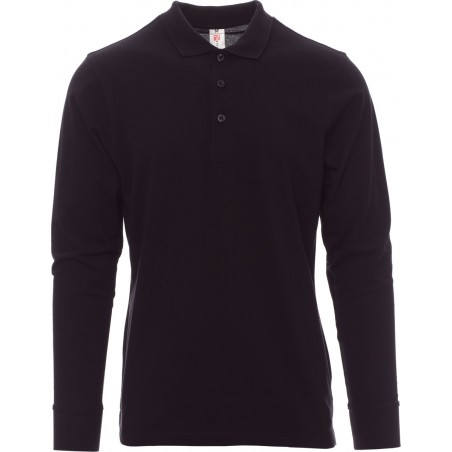 Verona - Polo manica lunga in cotone - nero