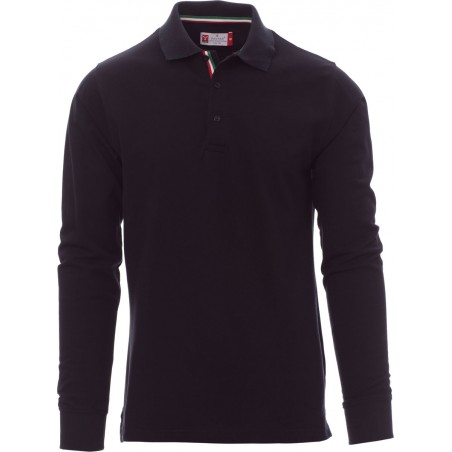 Long Nation - Polo manica lunga in cotone - blu navy