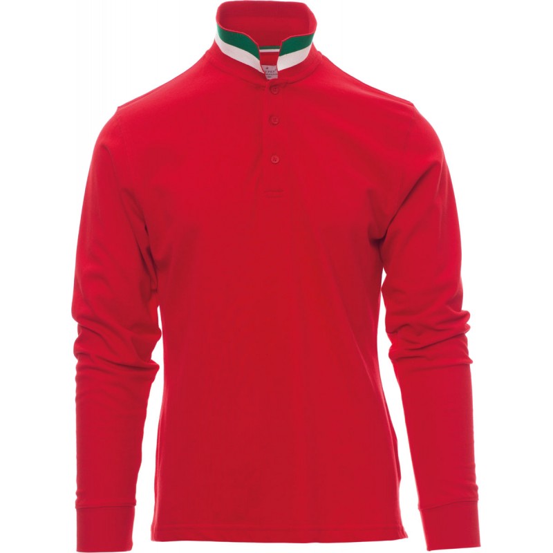 Long Nation - Polo manica lunga in cotone - rosso