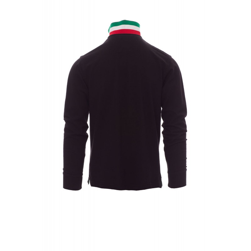 Long Nation - Polo manica lunga in cotone - blu navy