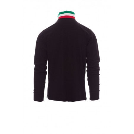 Long Nation - Polo manica lunga in cotone - blu navy