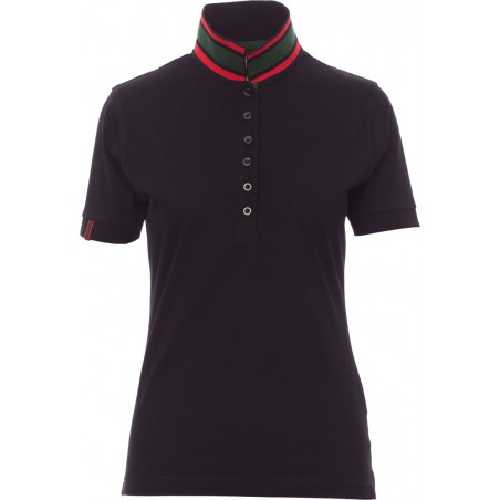 Memphis Lady - Polo manica corta in cotone donna - nero