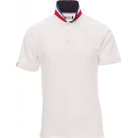 Nation - Polo manica corta in cotone - bianco/francia