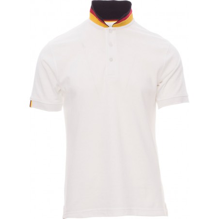 Nation - Polo manica corta in cotone - bianco/germania