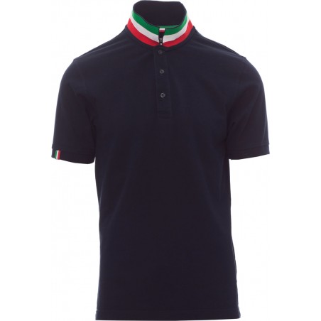 Nation - Polo manica corta in cotone - blu navy/italia