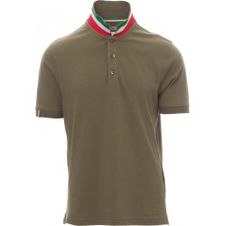 Nation - Polo manica corta in cotone - verde militare/italia 2