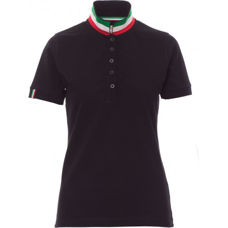 Nation Lady - Polo manica corta in cotone - nero/italia