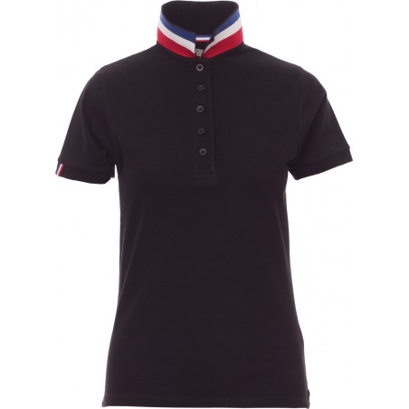 Nation Lady - Polo manica corta in cotone - nero/francia