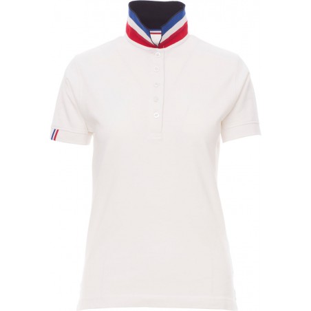 Nation Lady - Polo manica corta in cotone - bianco/francia