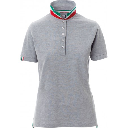 Nation Lady Melange - Polo manica corta in cotone donna - grigio melange