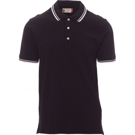 Skipper - Polo manica corta in cotone - nero/bianco