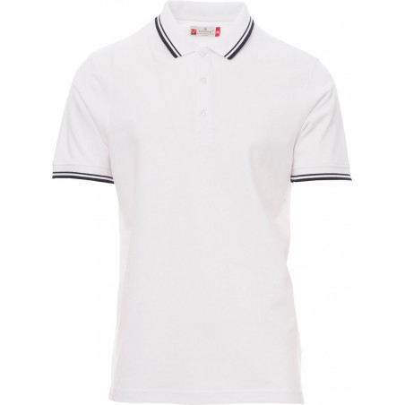 Skipper - Polo manica corta in cotone - bianco/blu navy