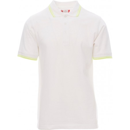 Skipper - Polo manica corta in cotone - bianco/giallo neon