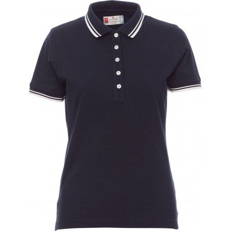 Skipper Lady - Polo manica corta in cotone donna - blu navy/bianco