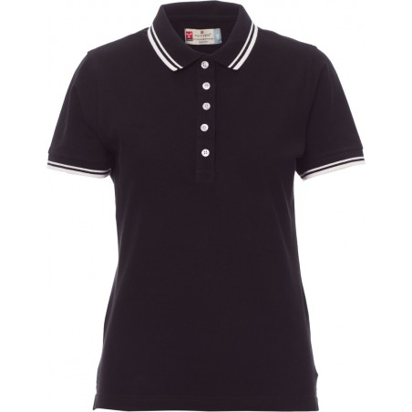 Skipper Lady - Polo manica corta in cotone donna - nero/bianco