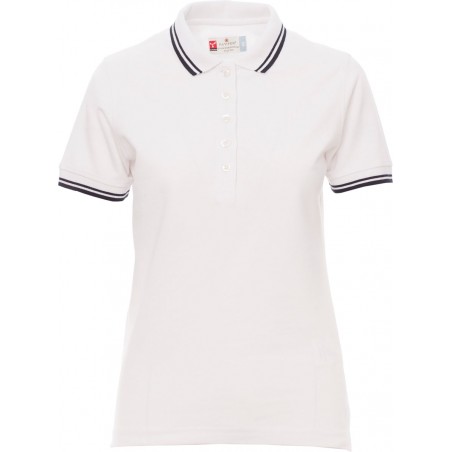 Skipper Lady - Polo manica corta in cotone donna - bianco/blu navy
