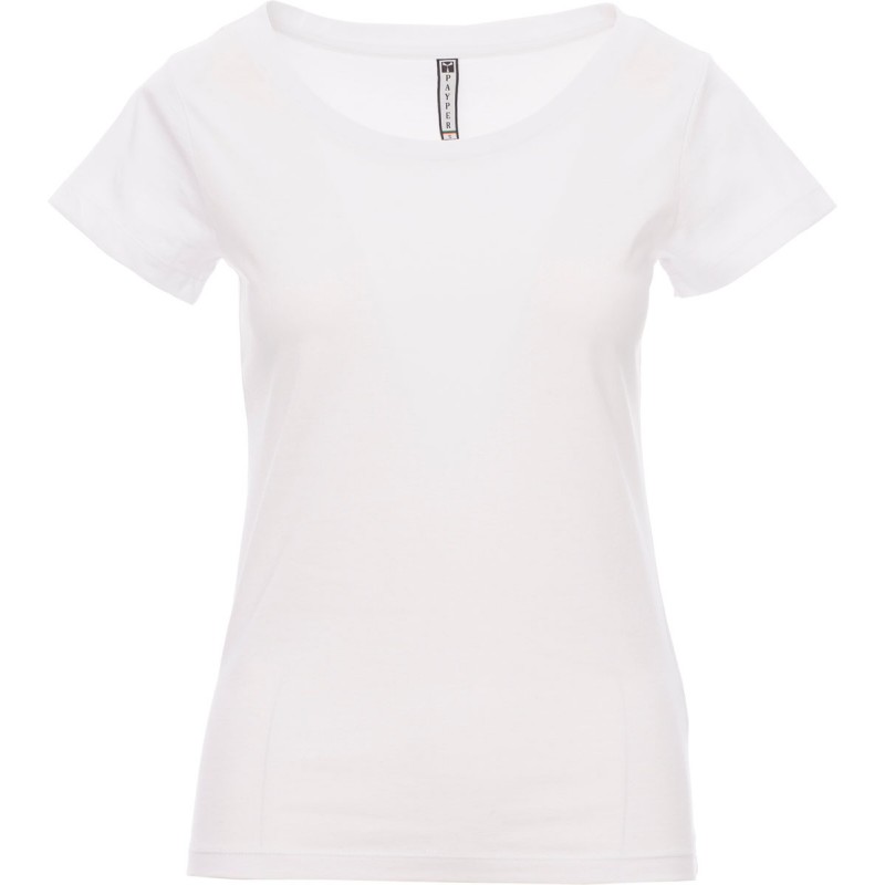 Backfire - T-shirt con ampio girocollo in cotone donna - bianco