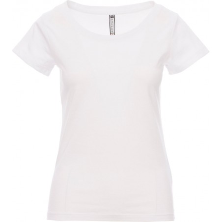 Backfire - T-shirt con ampio girocollo in cotone donna - bianco
