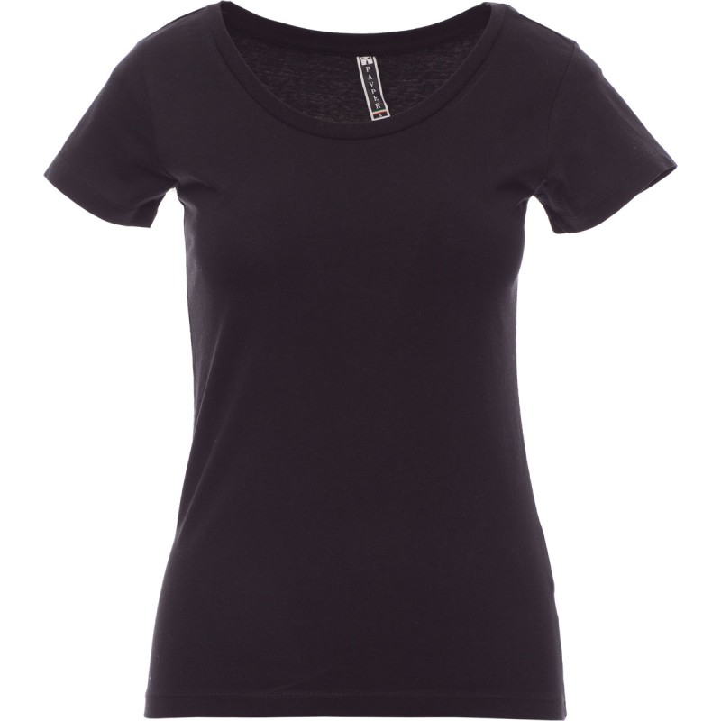 Backfire - T-shirt con ampio girocollo in cotone donna - nero