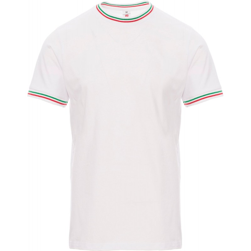 Flag - T-shirt girocollo in cotone - bianco/italia