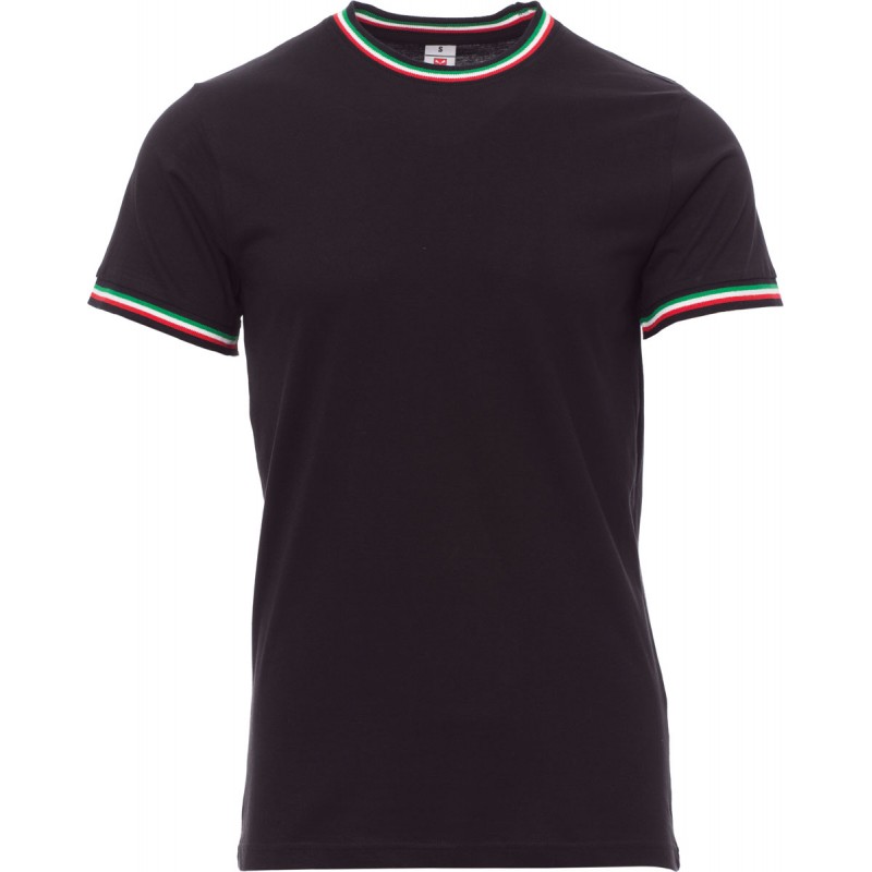Flag - T-shirt girocollo in cotone - nero/italia