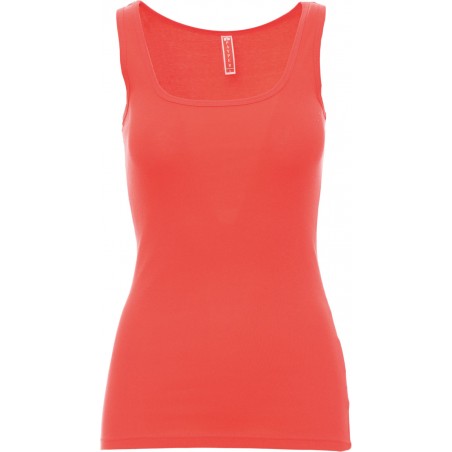 Look - Canotta con ampio girocollo in cotone donna - hot coral