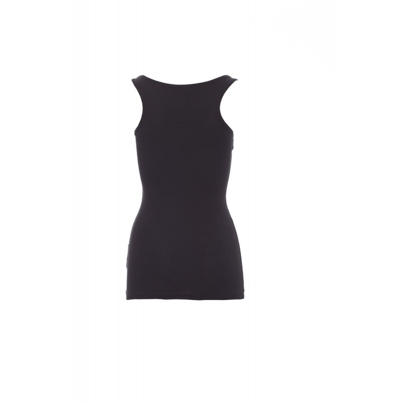 Look - Canotta con ampio girocollo in cotone donna - nero