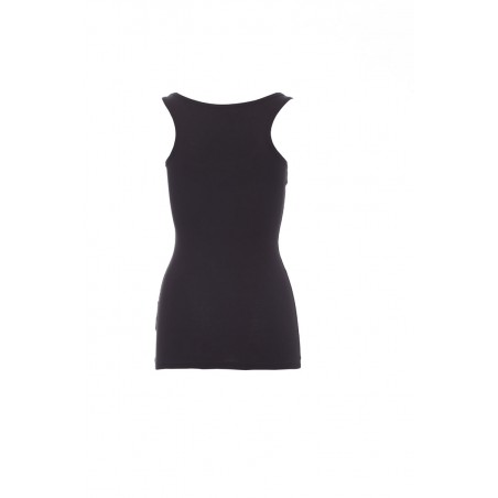Look - Canotta con ampio girocollo in cotone donna - nero