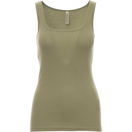 Look - Canotta con ampio girocollo in cotone donna - verde militare
