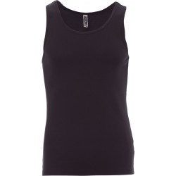 Look Man - Canotta con ampio girocollo in cotone - nero