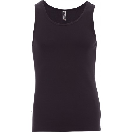 Look Man - Canotta con ampio girocollo in cotone - nero